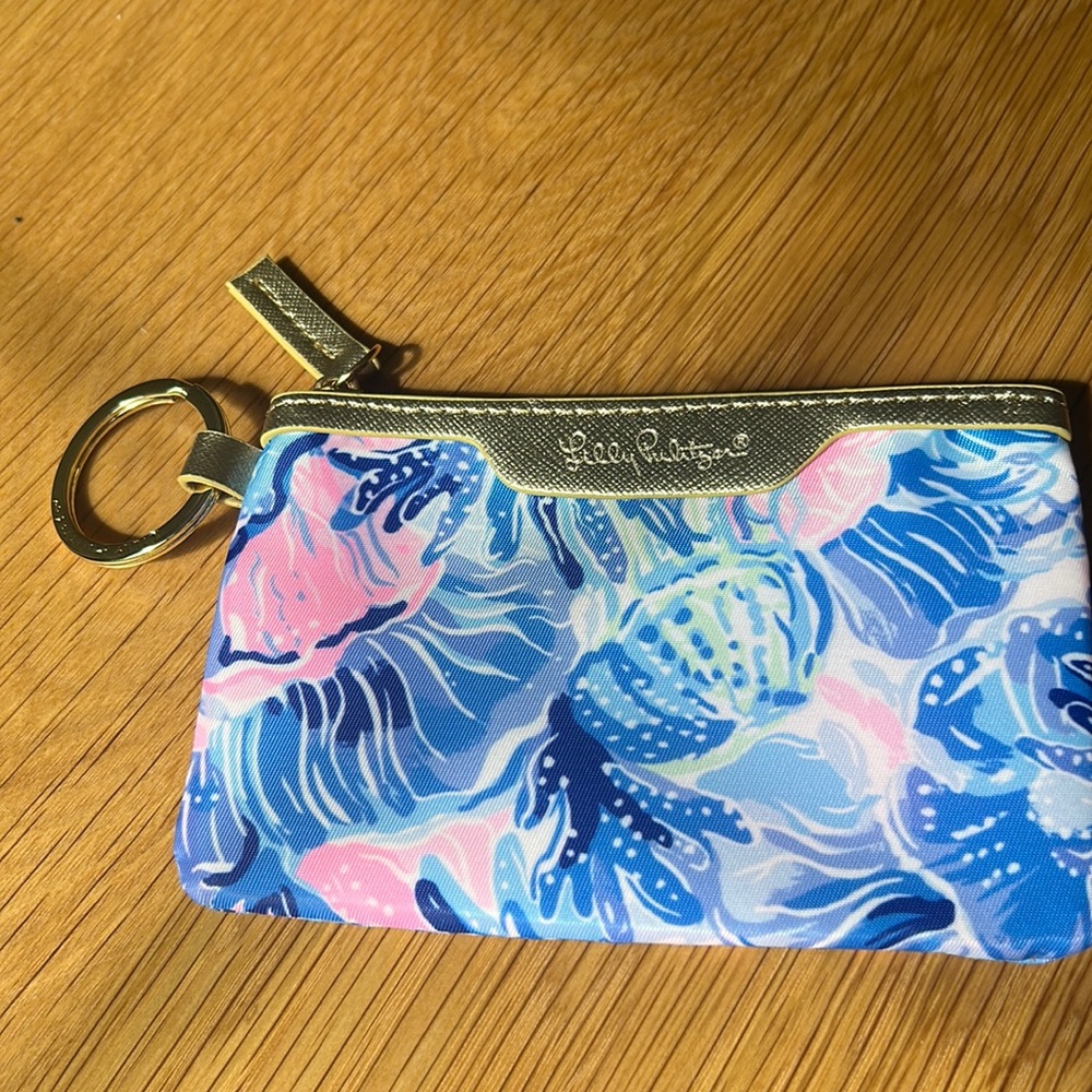 Brand new Lilly Pulitzer card holder with zipper and key ring